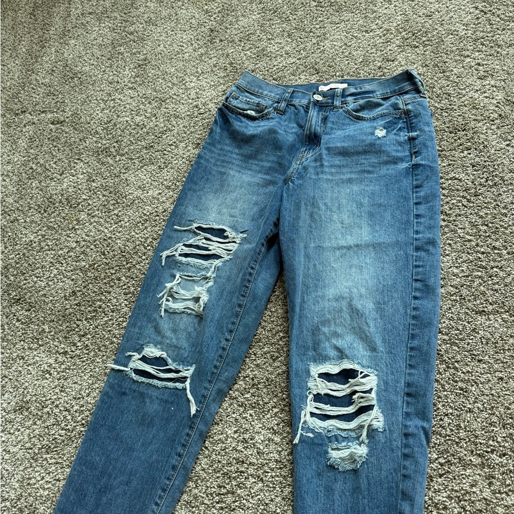 SO Women's Distressed Blue Skinny Jeans